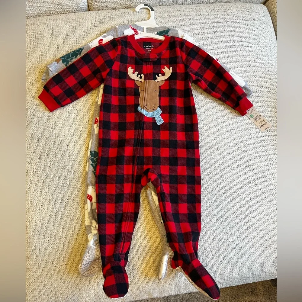 Carter’s Just One You Toddler 2 Pack Fleece Winter Pajamas 18 Month NWT